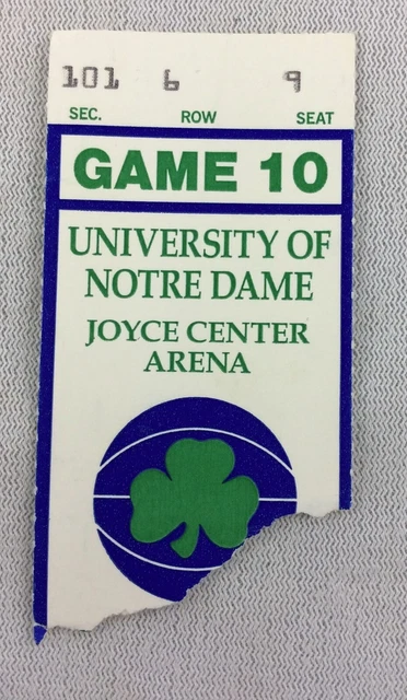 1990 02/14 Marquette at Notre Dame Basketball Ticket Stub