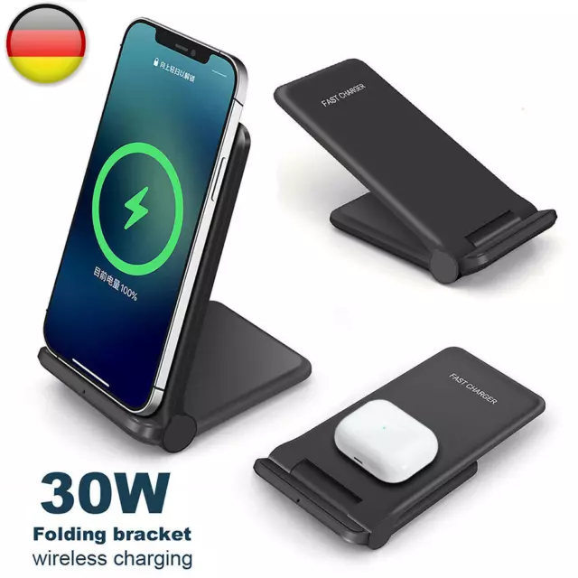 Qi Wireless Charger Induktive Ladestation Induktion Ladegerät Kabellos Für Handy