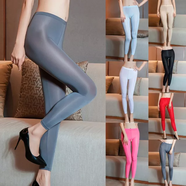Womens Leggings Womens See-through See-Through Soft Elastic Long Fitness