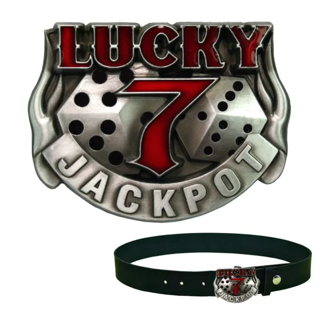 Casino Glücksspiel Gürtelschnalle Jackpot Lucky Gambler Dices Belt Buckle *255