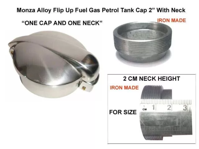 Monza Alloy Flip Up Fuel Gas Benzin Tankdeckel 2" mit Hals für BSA Norton (U)