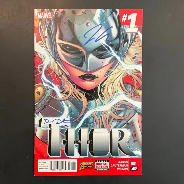 Thor 1 SIGNED Jason Aaron + Russell Dauterman KEY Jane Foster cover Marvel 2014