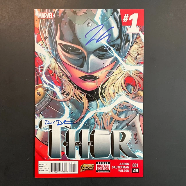 Thor 1 SIGNED Jason Aaron + Russell Dauterman KEY Jane Foster cover Marvel 2014