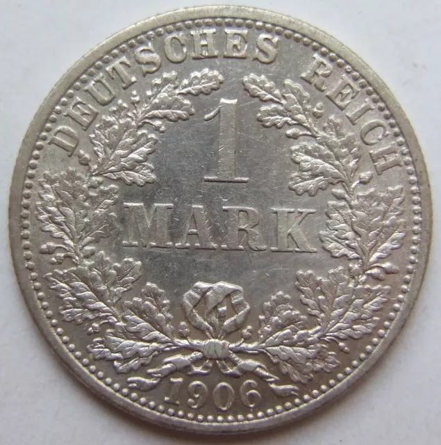 Münze Deutsches Reich Kaiserreich Silber 1 Mark 1906 F in Vorzüglich