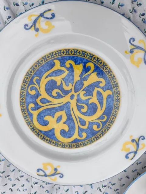 Servizio piatti in porcellana (PORCELAIN SILESIAN) con motivo blu e giallo