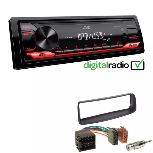 JVC KD-X182DB MP3 DAB+ USB 1-DIN Autoradio für Peugeot 206 206CC 1998-2007