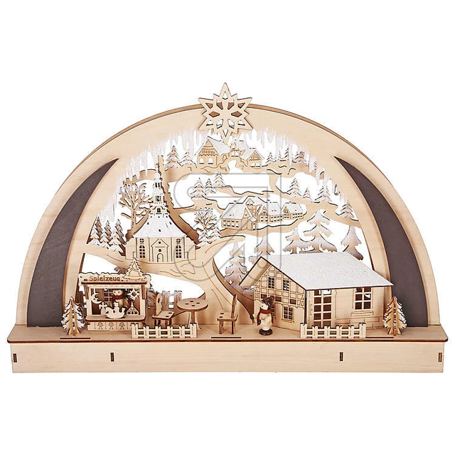 Schwibbogen Lichterbogen Weihnachten 7 Lichter 220V Halbrund-23