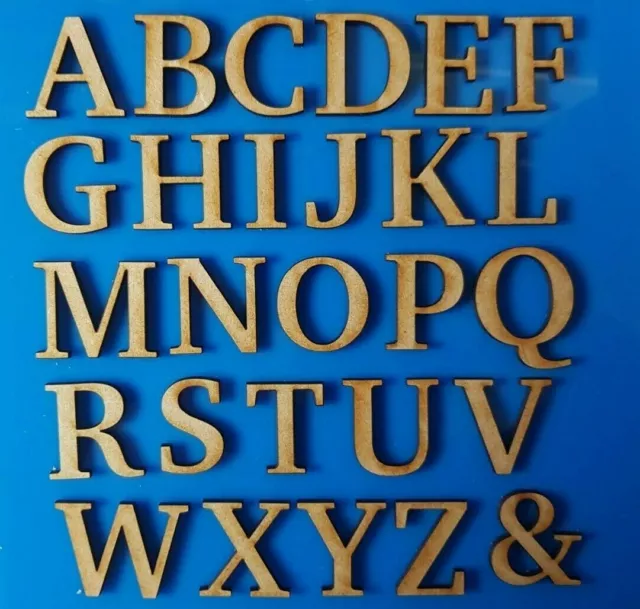 Wooden Letters Numbers Sizes 3cm - 10cm  Small MDF Mini Laser Cut Alphabet