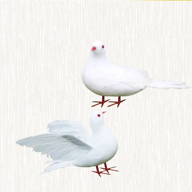 2 Pcs Vogel Modell Gefiederten Vogel Modell Gefälschte Tauben Dekorative