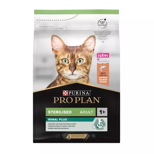 Croquettes pour Chat Stérilisé RENAL PLUS, Riche en Saumon 3 kg proplan