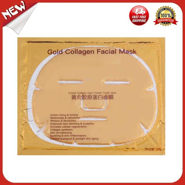 Hoja de colágeno de oro del Reino Unido 24K máscara facial hidratante antienvejecimiento cuidado facial de la piel