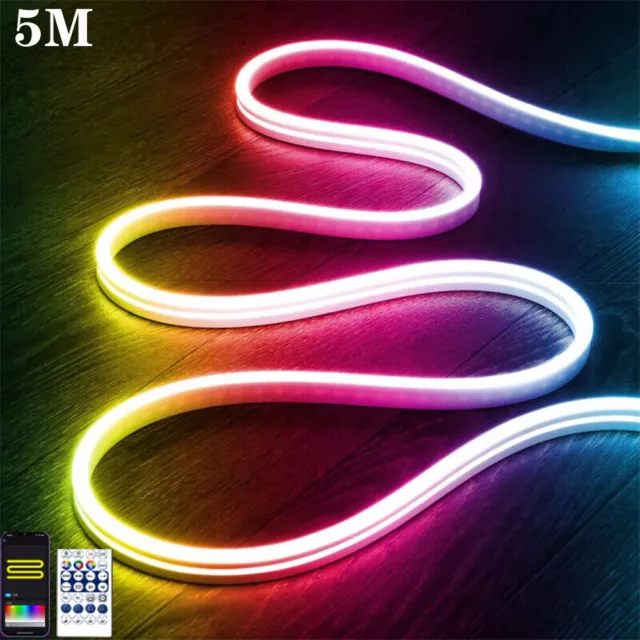 WIFI Neon LED Strip Streifen RGBIC Flex Schlauch Lichtband Dimmbar Lichtstreifen