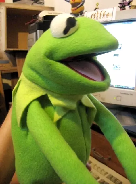 KERMIT Titeres Marioneta JUGUETE MARIONETA ARTESANAL JUGUETE MUPPETS SÉSAMO ELMO ART