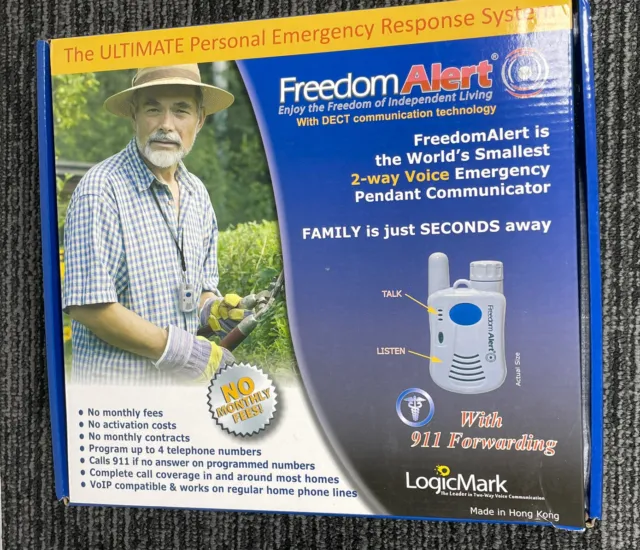 LogicMark • Alerta de libertad • 35511 colgante de emergencia de voz de 2 vías comunicador