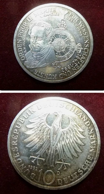 Welche 10 Dm Gedenkmünzen Sind Wertvoll 10-DM-SILBER GEDENKMÜNZE &ORDEN Pour le merite"-1992- Silber:625/1000