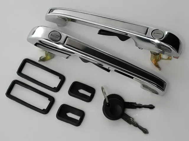 Fits for VW Golf MK1 1 MK2 2 Polo Passat Chrome Front Door Handles Opener Lock 2