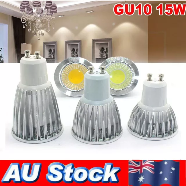 4X GU10 9W/15W Downlight Bulb COB LED Spotlight Globe Lamp Light Warm Cool White