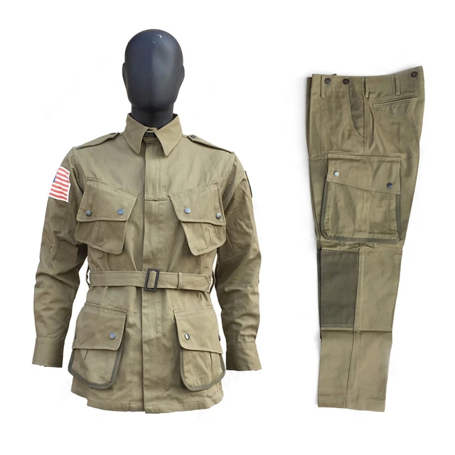 WWII US ARMY Airborne Paratrooper M42 Field Jacket Trousers SET Size