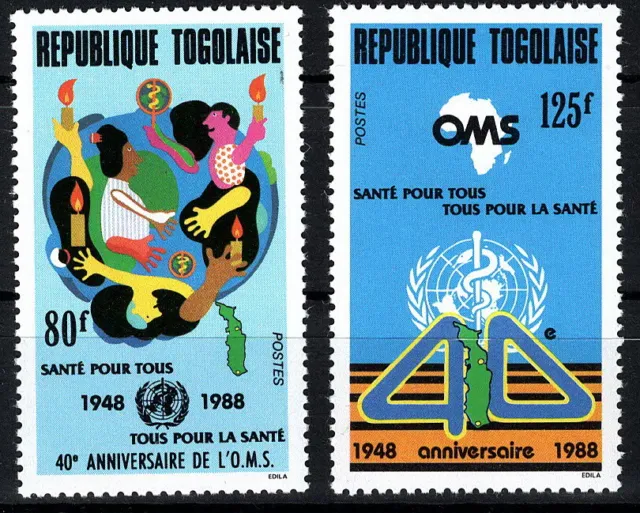 Togo - 40 Jahre WHO Satz postfrisch 1988 Mi. 2086-2087