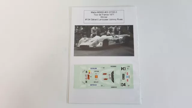 Matra Ms650 Winner Tour De France 1971 #134 Decals 1/43 / Amr Provence