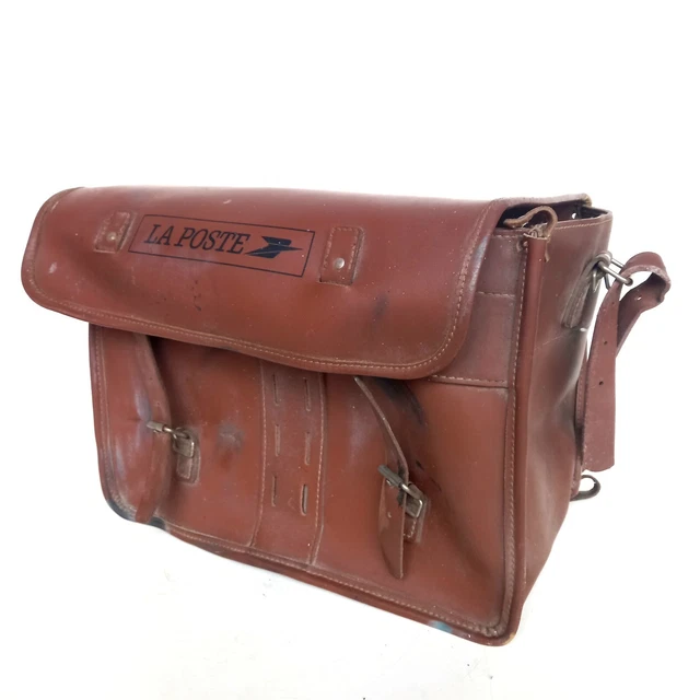 ANCIENNE GRANDE SACOCHE En Cuir De La Poste Ptt Facteur Velo EUR
