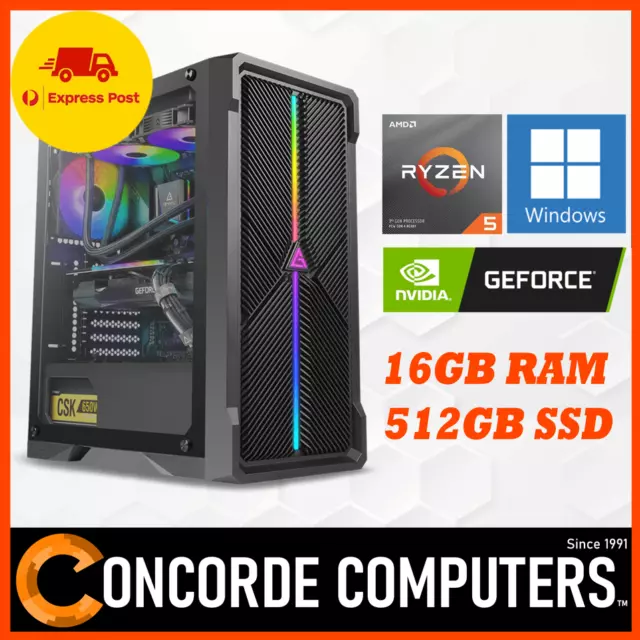 AMD Ryzen 5 5500 Gaming Nvidia GeForce Graphics 16Gb Ram 512Gb SSD Desktop PC