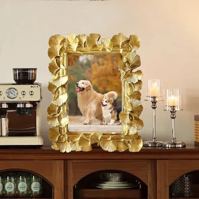 Grand Cadre Photo Avec Gravure Sous Verre – Tableau Art Déco 45x55 Cm, Très Bon état