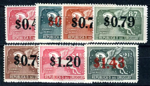 Uruguay 1944 657-663 ** Postfrisch Flugpost Aufdrucke (F5264