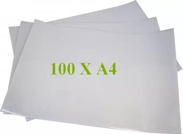 100 Feuilles Etiquette A4 Blanches Auto-Collante Adhesive 210X297 M/M 21X29,7 Cm