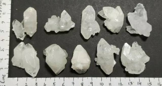 graceful two point lot of clear glass apophyllite crystal mineral specimen 1146