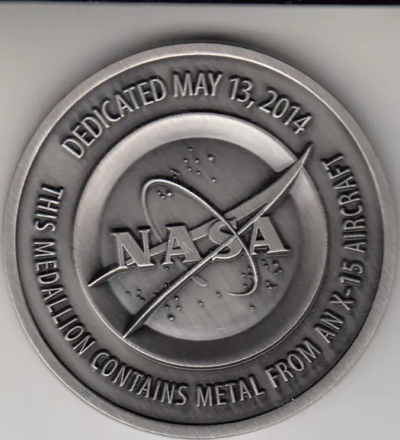 Armstrong Flight Research -X-15- Nasa Dryden - Flown Metal - Coin-Medallion