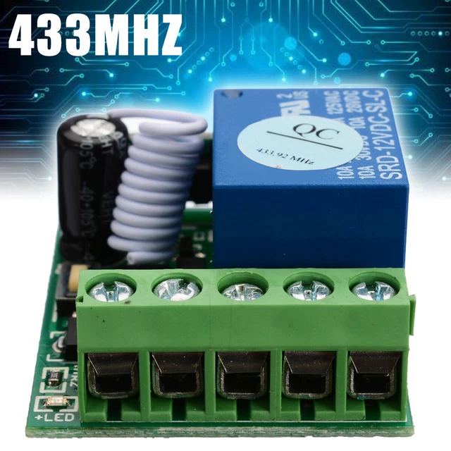 433MHZ 1 Channel Wireless Relay RF Remote Control Switch Transmitter Receiver E