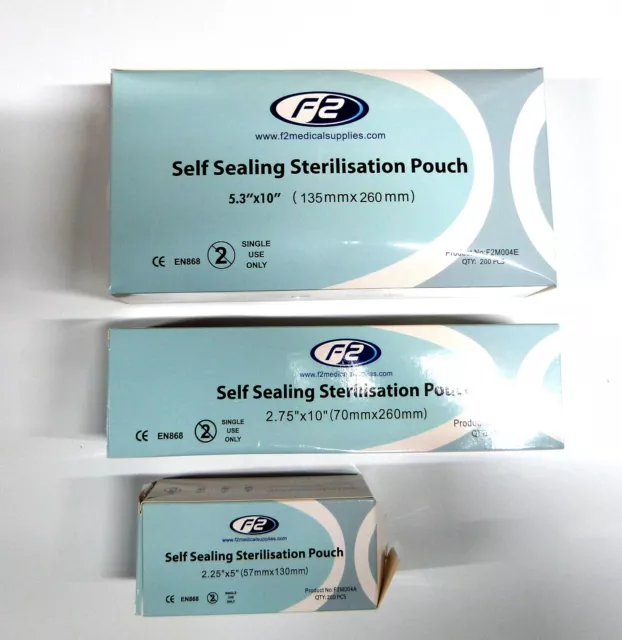 F2 Medical Self Sealing Sterilisation Pouches**Box of 200** 2