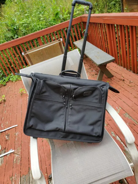Tumi Black Alpha Ballistic Nylon Long Wheeled Garment Bag Luggage Travel 2242D3 3