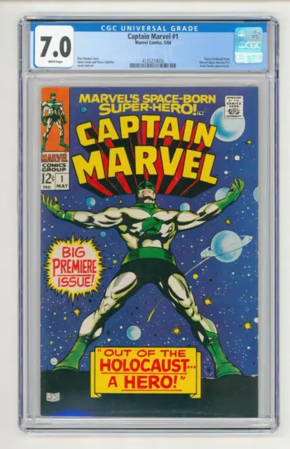 Captain Marvel #1 CGC 7.0 F/VF First solo Captain Marvel