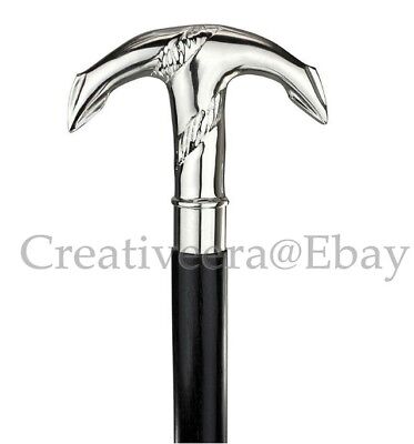 Brass Designer Anchor Handle Silver Finish Black Wooden Walking Stick/Cane STRON