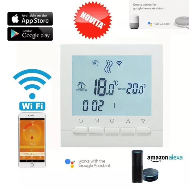 Cronotermostato WIFI ALEXA GOOGLE IOS ANDROID PROGRAMMABILE TERMOSTATO 2024