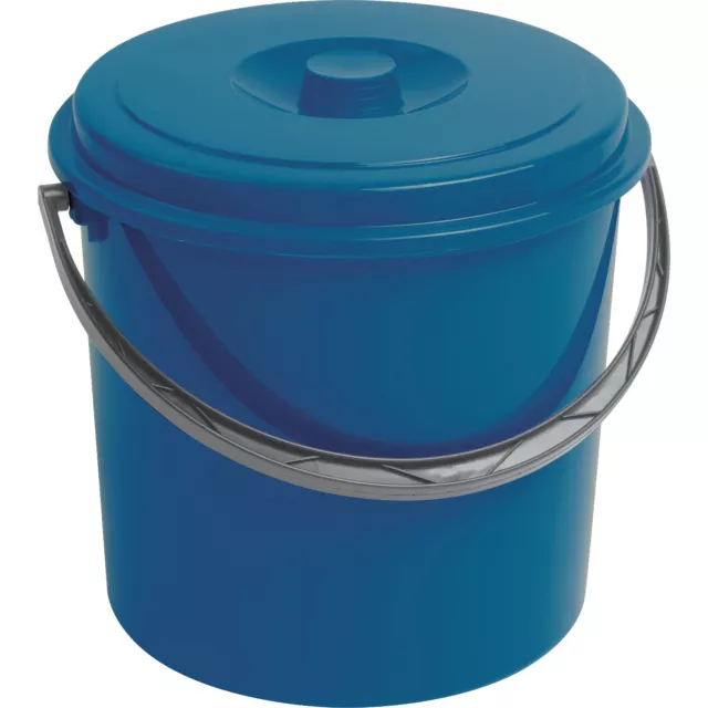 Seau avec couvercle 12 l plastique bleu Curver