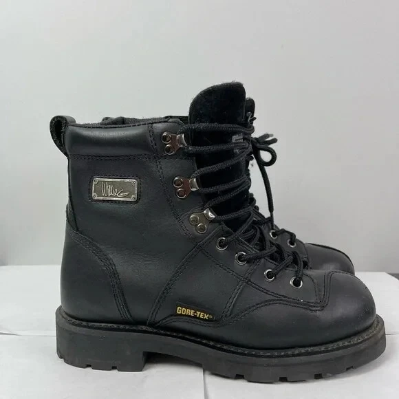 Harley Davidson Willie G. Motor Black Leather  Side Zipper Gore-Tex Steel Toe