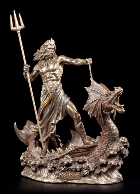 Poseidon Figur - Reitend auf Seeungeheuer- Veronese Statue Neptun Gott Meer