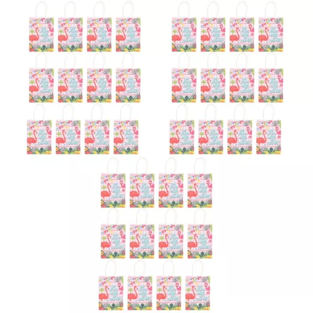 36 Pcs Gift Bag Paper Flamingo Party Favor Bags Bakery Tote 3