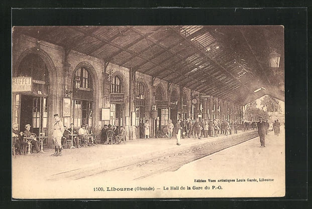 CPA Libourne, Le Hall de la Gare du P.-O.