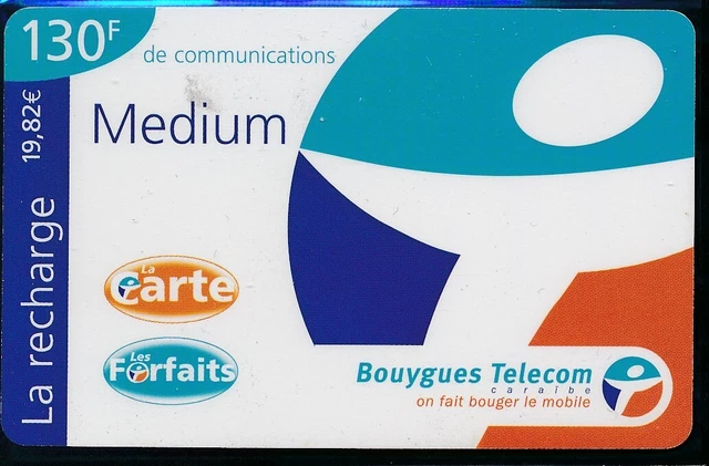 Ricarica Bouygues Caraibi Rif. Def 16/1 Media 130F 07/2001