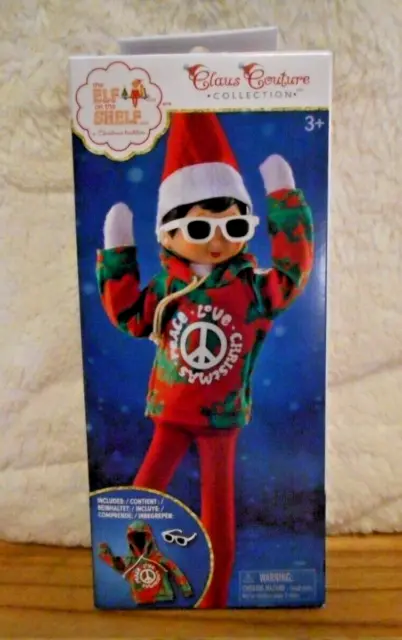 Elf On The Shelf Scout Doll Claus Couture Groovy Greeting Hoodie Outfit New
