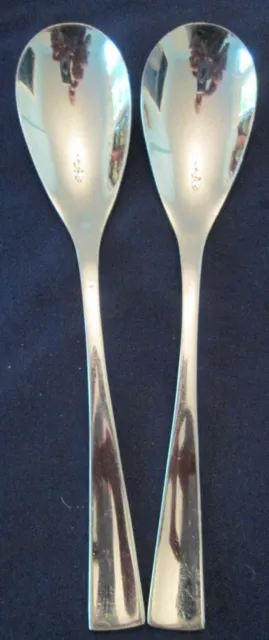 SET 2 SOUP PLACE SPOONS! Vintage SASAKI stainless: EQUINOX pattern: LOVELY