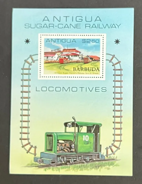 Travelstamps: Antigua S/S SG#MS685 1981 $2.50 Sugar-Cane Railway Mint MNH OG
