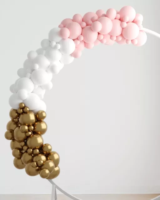 Pastel Pink, White & Gold DIY Balloon Garland Kit | 2m OR 4m | Latex