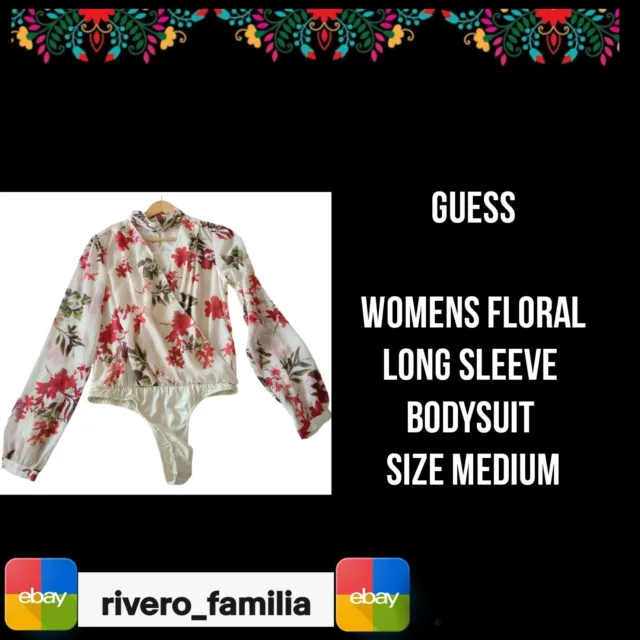 Guess | Womens Floral Long Sleeve Bodysuit | Size Medium