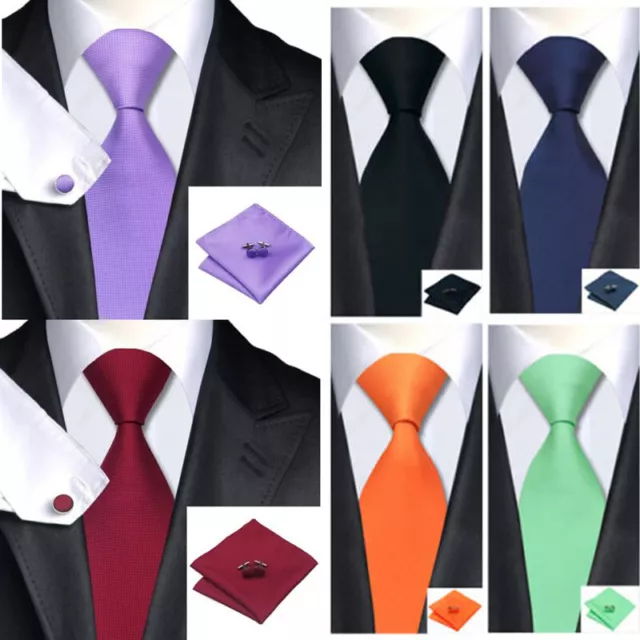 Woven Silk Necktie HandMade Mens Tie Cufflinks and Handkerchief Set Hanky