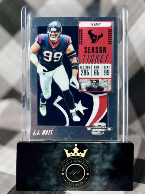 J.J. Watt 2018 Panini Contenders Optic Silver Season Ticket #57 Houston Texans